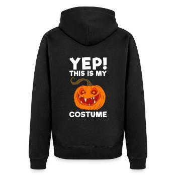 Halloween Kürbis Halloween Geist - Unisex Premium Bio Zip Hoodie - Schwarz - Hinten - Nico (187cm)