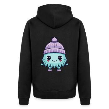 Cold Winter Bacilli Comic Cute - Unisex Premium Organic Zip Hoodie - black - Back - Nico (187cm)