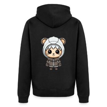 Mouse Winter Comic Cute - Unisex Premium Organic Zip Hoodie - black - Back - Nico (187cm)