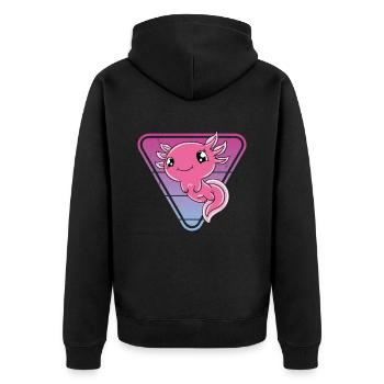 Axolotl mignon Axolotl drôle - Veste à capuche bio Premium Unisexe - noir - Dos - Nico (187cm)