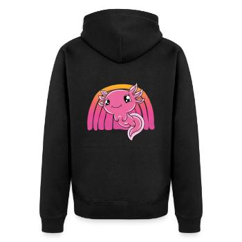 Axolotl mignon Axolotl drôle - Veste à capuche bio Premium Unisexe - noir - Dos - Nico (187cm)