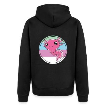 Axolotl mignon Axolotl drôle - Veste à capuche bio Premium Unisexe - noir - Dos - Nico (187cm)