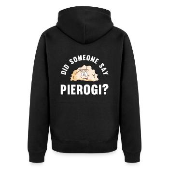 Pierogi Recipe Polish Pierogi - Unisex Premium Organic Zip Hoodie - black - Back - Nico (187cm)