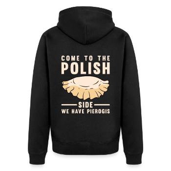 Pierogi Recipe Polish Pierogi - Unisex Premium Organic Zip Hoodie - black - Back - Nico (187cm)