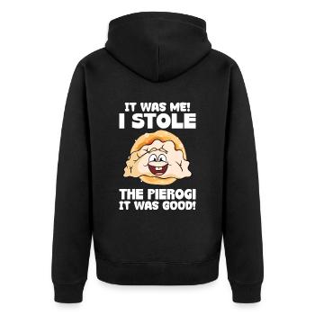 Pierogi Recipe Polish Pierogi - Unisex Premium Organic Zip Hoodie - black - Back - Nico (187cm)