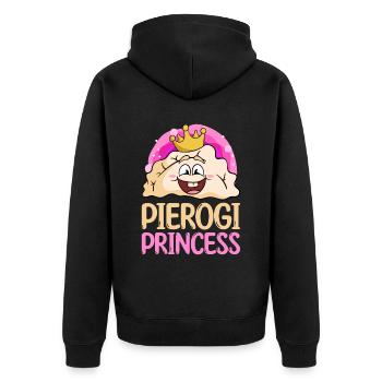 Pierogi Recipe Polish Pierogi - Unisex Premium Organic Zip Hoodie - black - Back - Nico (187cm)