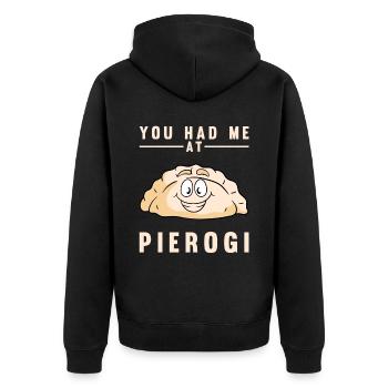 Pierogi Recipe Polish Pierogi - Unisex Premium Organic Zip Hoodie - black - Back - Nico (187cm)