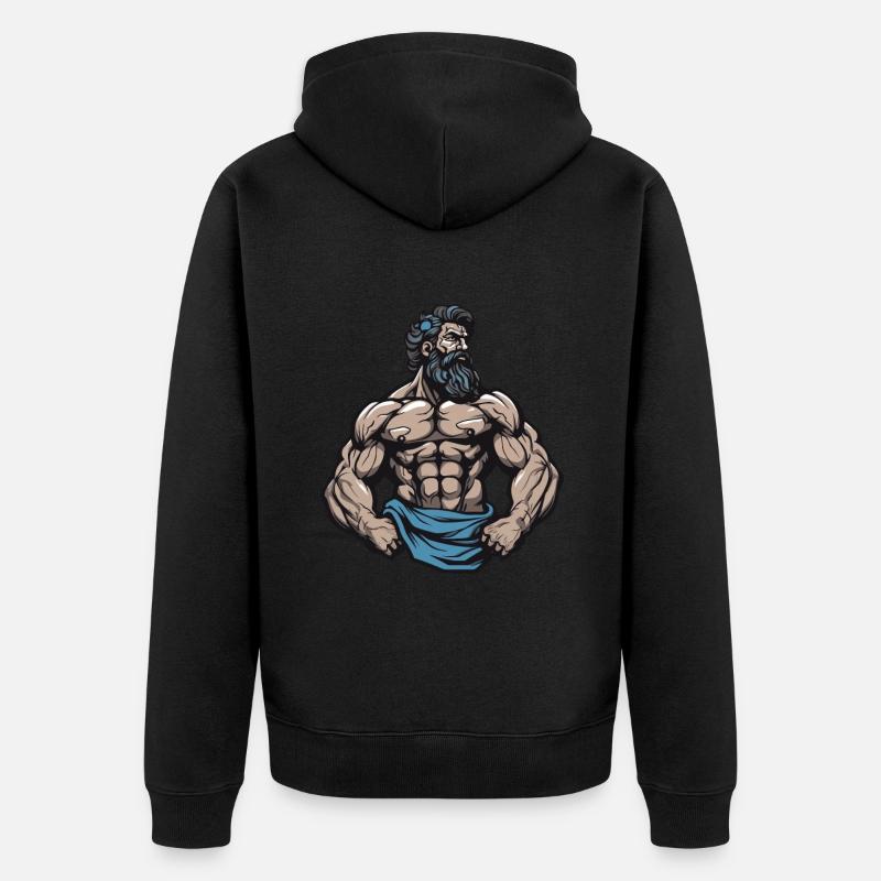 Bodybuilder Musculation Muscles - Veste à capuche bio Premium Unisexe - noir