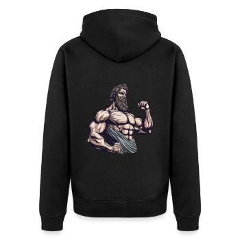 Muscles Workout Gym Bodybuilder - Veste à capuche bio Premium Unisexe - noir - Dos - Nico (187cm)