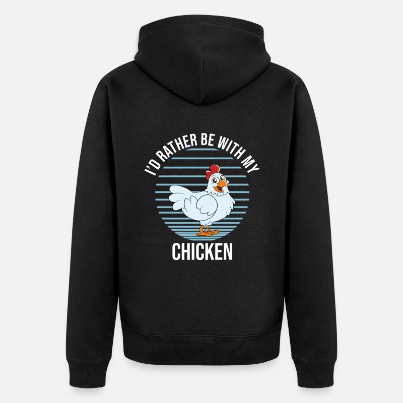 Drôle De Poulet Dire Poulet - Veste à capuche bio Premium Unisexe - noir