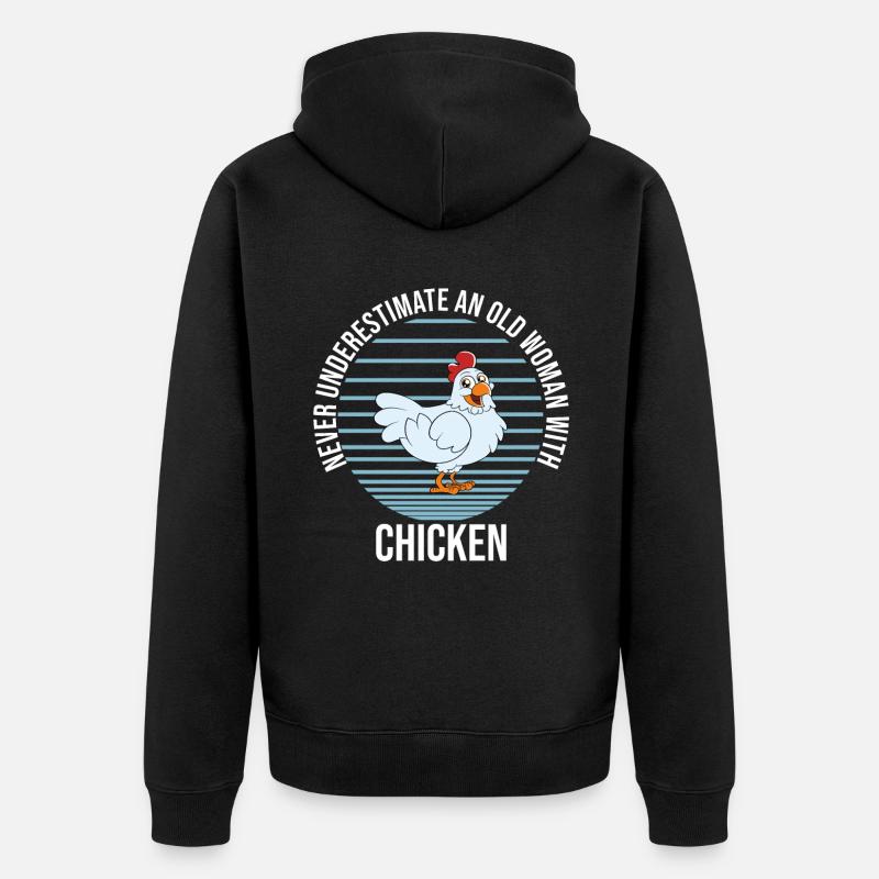 Drôle De Poulet Dire Poulet - Veste à capuche bio Premium Unisexe - noir