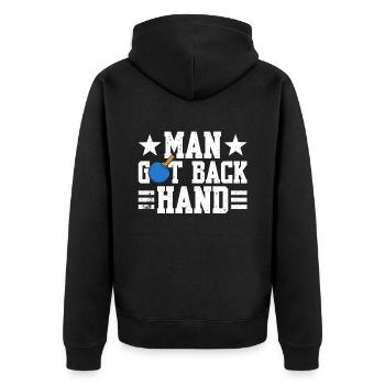 Table Tennis Saying Table Tennis Racket - Unisex Premium Organic Zip Hoodie - black - Back - Nico (187cm)