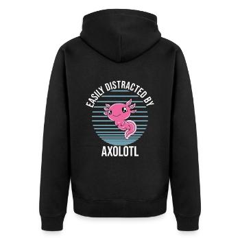 Axolotl drôle Axolotl mignon - Veste à capuche bio Premium Unisexe - noir - Dos - Nico (187cm)
