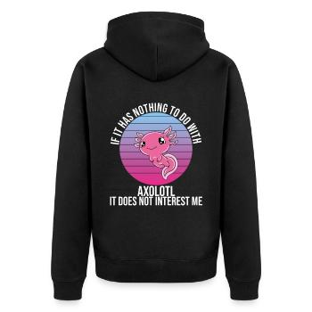 Axolotl drôle Axolotl mignon - Veste à capuche bio Premium Unisexe - noir - Dos - Nico (187cm)