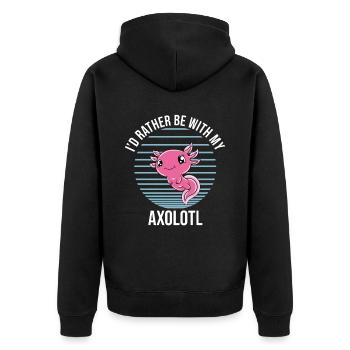 Axolotl drôle Axolotl mignon - Veste à capuche bio Premium Unisexe - noir - Dos - Nico (187cm)