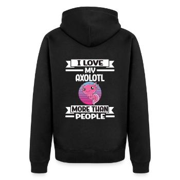 Axolotl drôle Axolotl mignon - Veste à capuche bio Premium Unisexe - noir - Dos - Nico (187cm)