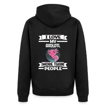Axolotl drôle Axolotl mignon - Veste à capuche bio Premium Unisexe - noir - Dos - Nico (187cm)