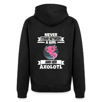 Axolotl drôle Axolotl mignon - Veste à capuche bio Premium Unisexe - noir - Dos - Nico (187cm)