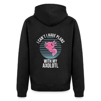 Axolotl drôle Axolotl mignon - Veste à capuche bio Premium Unisexe - noir - Dos - Nico (187cm)