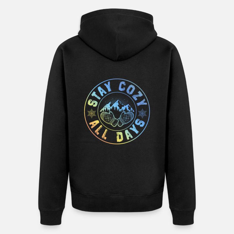 Froid d’hiver confortable - Veste à capuche bio Premium Unisexe - noir