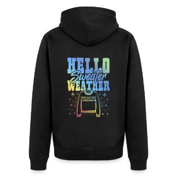 Pull Météo Hiver - Veste à capuche bio Premium Unisexe - noir - Dos - Nico (187cm)