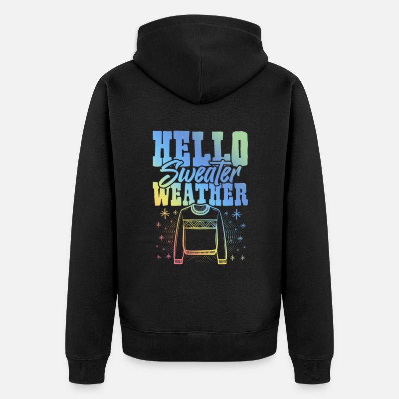 Pullover Wetter Winter - Unisex Premium Bio Zip Hoodie - Schwarz