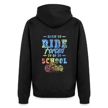 Moto Dicton École - Veste à capuche bio Premium Unisexe - noir - Dos - Nico (187cm)