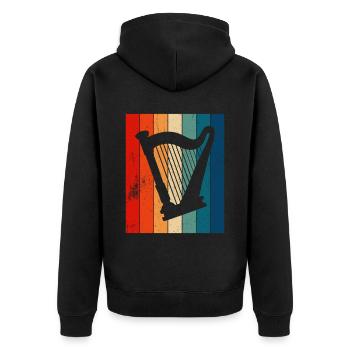 Harfenspieler Harfe Musik Harfenist - Unisex Premium Bio Zip Hoodie - Schwarz - Hinten - Nico (187cm)