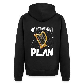 Harfenspieler Harfe Musik Harfenist - Unisex Premium Bio Zip Hoodie - Schwarz - Hinten - Nico (187cm)