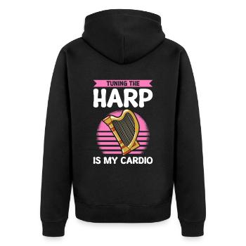 Harfenspieler Harfe Musik Harfenist - Unisex Premium Bio Zip Hoodie - Schwarz - Hinten - Nico (187cm)