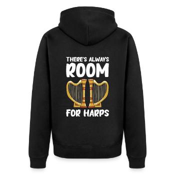 Harfenspieler Harfe Musik Harfenist - Unisex Premium Bio Zip Hoodie - Schwarz - Hinten - Nico (187cm)