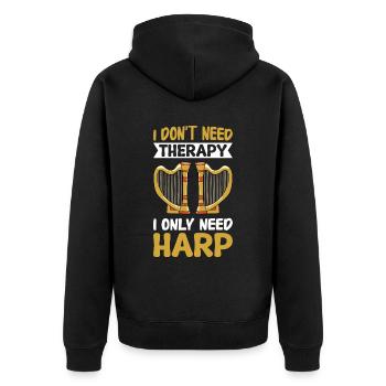 Harfenspieler Harfe Musik Harfenist - Unisex Premium Bio Zip Hoodie - Schwarz - Hinten - Nico (187cm)