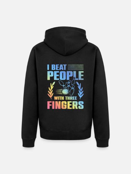 Bowling lustiger spruch - Unisex Premium Bio Zip Hoodie - Schwarz
