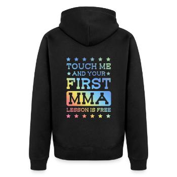 Mma Fighter Mixed matrial arts - Unisex Premium Organic Zip Hoodie - black - Back - Nico (187cm)