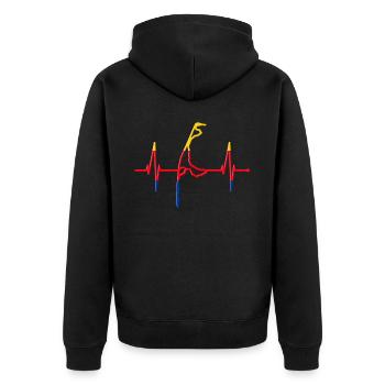 Sylt Skyline Nordsee Herzschlag Nordfriesen Sylter - Unisex Premium Bio Zip Hoodie - Schwarz - Hinten - Nico (187cm)