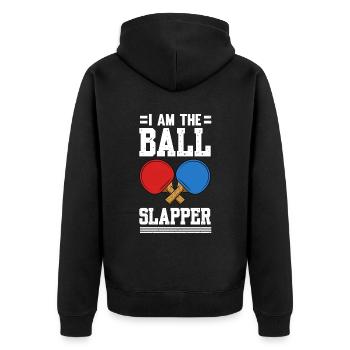 Table Tennis Saying Table Tennis Racket - Unisex Premium Organic Zip Hoodie - black - Back - Nico (187cm)