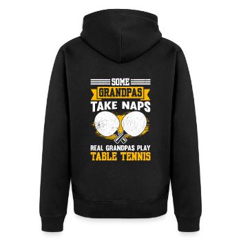 Table Tennis Saying Table Tennis Racket - Unisex Premium Organic Zip Hoodie - black - Back - Nico (187cm)