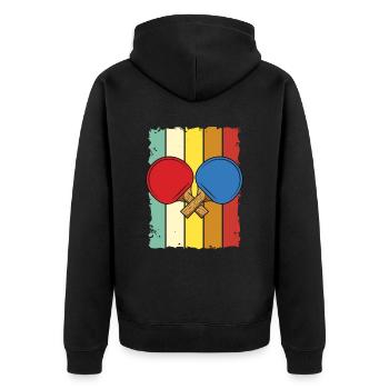 Table Tennis Saying Table Tennis Racket - Unisex Premium Organic Zip Hoodie - black - Back - Nico (187cm)