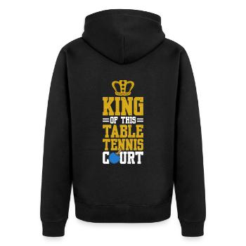 Table Tennis Saying Table Tennis Racket - Unisex Premium Organic Zip Hoodie - black - Back - Nico (187cm)