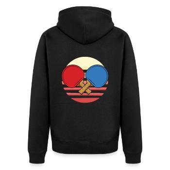 Table Tennis Saying Table Tennis Racket - Unisex Premium Organic Zip Hoodie - black - Back - Nico (187cm)