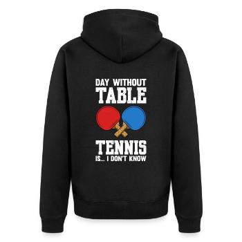 Tennis de table dictant raquette de tennis de table - Veste à capuche bio Premium Unisexe - noir - Dos - Nico (187cm)