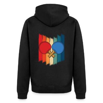 Table Tennis Saying Table Tennis Racket - Unisex Premium Organic Zip Hoodie - black - Back - Nico (187cm)
