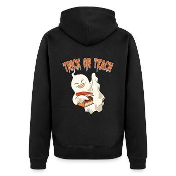 Lustige Lehrer Halloween Geschenke - Unisex Premium Bio Zip Hoodie - Schwarz - Hinten - Nico (187cm)
