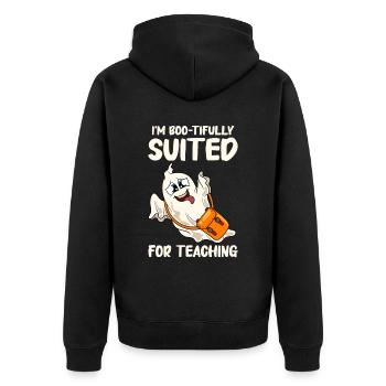 Lustige Lehrer Halloween Geschenke - Unisex Premium Bio Zip Hoodie - Schwarz - Hinten - Nico (187cm)