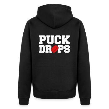 Eishockey Spruch für Eishockeyspieler - Unisex Premium Bio Zip Hoodie - Schwarz - Hinten - Nico (187cm)