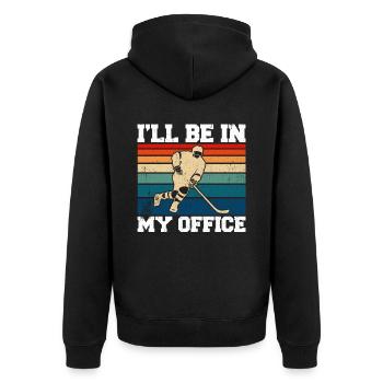 Eishockey Spruch für Eishockeyspieler - Unisex Premium Bio Zip Hoodie - Schwarz - Hinten - Nico (187cm)