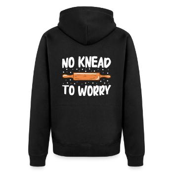Brot backen Bäcker Bäckerei Brot machen - Unisex Premium Bio Zip Hoodie - Schwarz - Hinten - Nico (187cm)