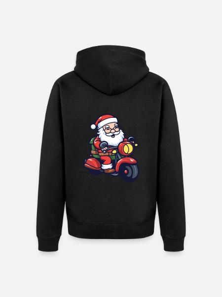 Weihnachtsmann Santa Fahrzeug - Unisex Premium Bio Zip Hoodie - Schwarz