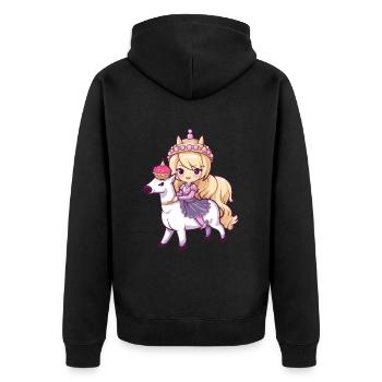 Princesse Cheval Mignon - Veste à capuche bio Premium Unisexe - noir - Dos - Nico (187cm)