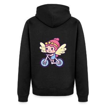 Fée Mignon Vélo Bande Dessinée - Veste à capuche bio Premium Unisexe - noir - Dos - Nico (187cm)